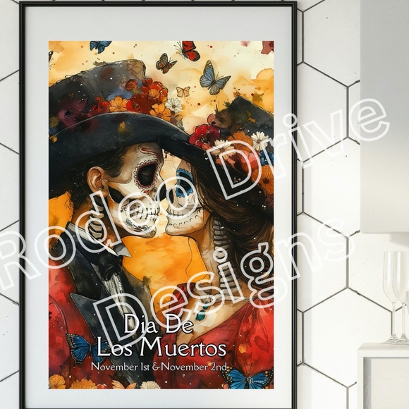 Dia De Los Muertos Love You Forever Stunning Day of the Dead Print by Navarro - Picture 1 of 2